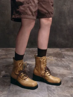 Logan Double-Lace Calf Boots