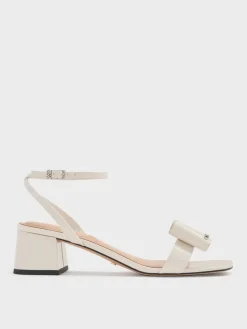 Lu Patent Leather Bow Heeled Sandals