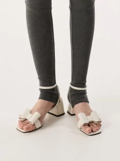Lu Patent Leather Bow Heeled Sandals