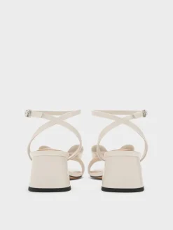 Lu Patent Leather Bow Heeled Sandals