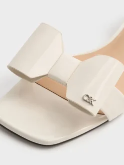 Lu Patent Leather Bow Heeled Sandals