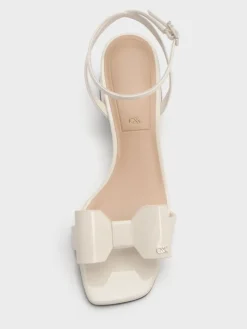 Lu Patent Leather Bow Heeled Sandals