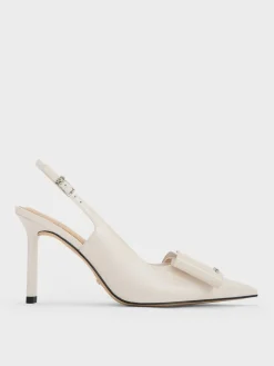 Lu Patent Leather Bow Slingback Pumps