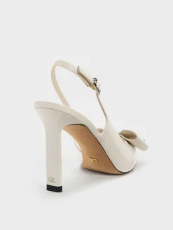 Lu Patent Leather Bow Slingback Pumps