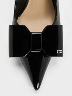 Lu Patent Leather Bow Slingback Pumps