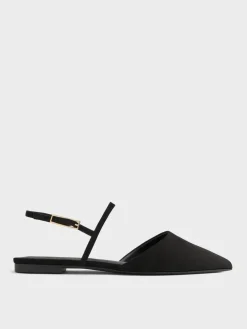 Luciana Faux Suede Pointed Slingback Flats
