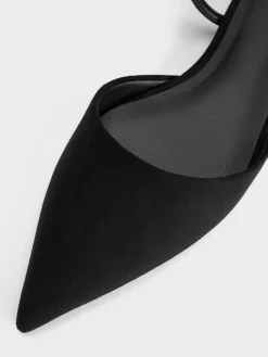 Luciana Faux Suede Pointed Slingback Flats