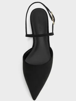 Luciana Faux Suede Pointed Slingback Flats