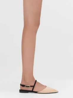 Luciana Patent Faux Suede Pointed Slingback Flats