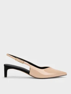 Luciana Patent Slingback Kitten Heels
