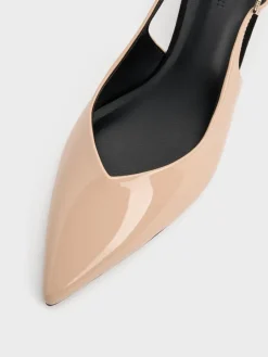 Luciana Patent Slingback Kitten Heels