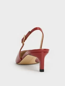Luciana Patent Slingback Kitten Heels
