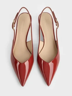 Luciana Patent Slingback Kitten Heels