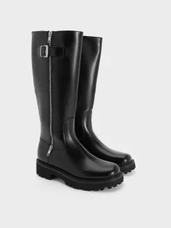 Lyndon Buckled Knee-High Boots