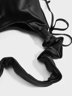 Mabel Satin Floral-Vine Hobo Bag