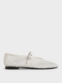 Maggie Mesh Crystal Mary Janes
