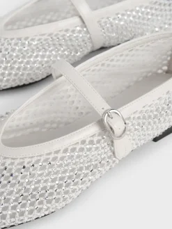 Maggie Mesh Crystal Mary Janes