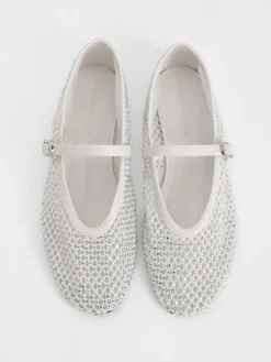 Maggie Mesh Crystal Mary Janes
