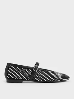 Maggie Mesh Crystal Mary Janes