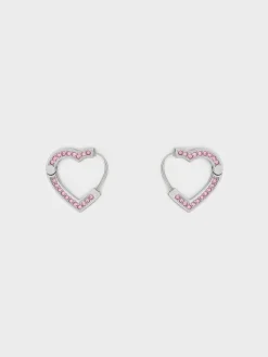 Malorie Crystal Heart Hoop Earrings