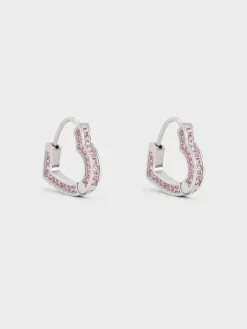 Malorie Crystal Heart Hoop Earrings