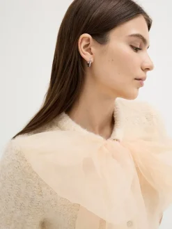 Malorie Crystal Heart Hoop Earrings