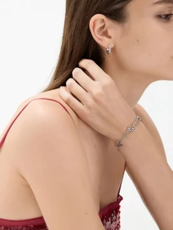 Malorie Crystal Heart Hoop Earrings