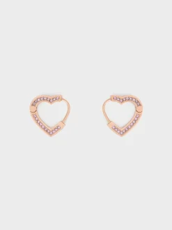 Malorie Crystal Heart Hoop Earrings