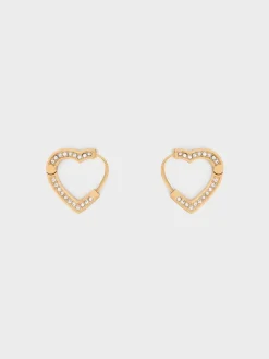 Malorie Crystal Heart Hoop Earrings
