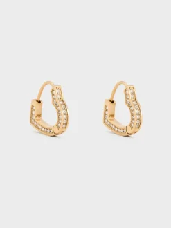 Malorie Crystal Heart Hoop Earrings