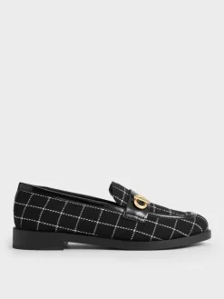 Marley Tweed Metallic-Accent Loafers