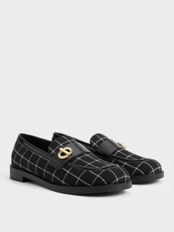 Marley Tweed Metallic-Accent Loafers