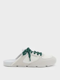 Mesh Lace-Up Sneaker Mules
