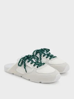 Mesh Lace-Up Sneaker Mules