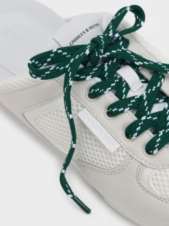 Mesh Lace-Up Sneaker Mules