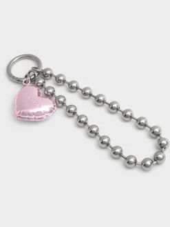 Metallic Heart Beaded Charm