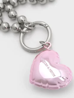 Metallic Heart Beaded Charm