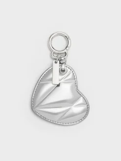 Metallic Heart Quilted Mirror Charm