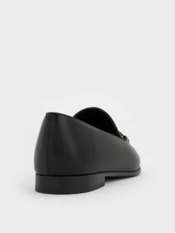 Metallic Knot-Bar Loafers