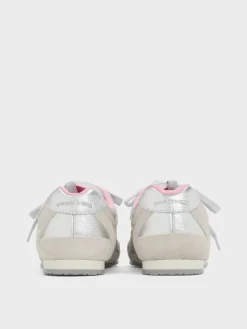 Metallic Leather & Suede Double-Lace Sneakers
