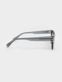Metallic-Accent Angular Cat-Eye Sunglasses