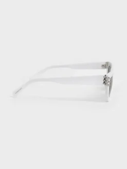 Metallic-Accent Angular Cat-Eye Sunglasses