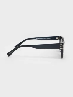 Metallic-Accent Angular Cat-Eye Sunglasses
