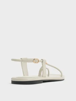 Metallic-Accent Toe-Ring Sandals