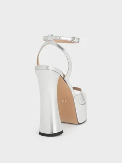 Michelle Metallic Leather Platform Sandals