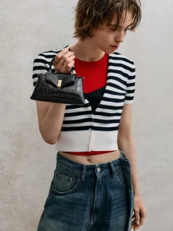 Micro Lilibet Croc-Effect Top Handle Bag