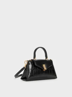 Micro Lilibet Croc-Effect Top Handle Bag
