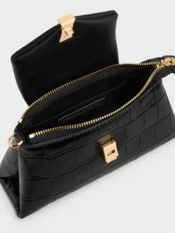 Micro Lilibet Croc-Effect Top Handle Bag