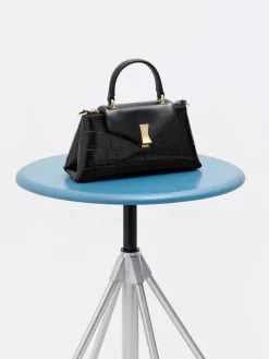 Micro Lilibet Croc-Effect Top Handle Bag