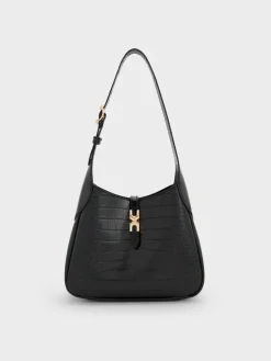 Mini Adalyn Croc-Effect Hobo Bag
